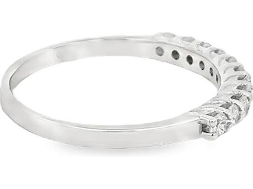 18K White Gold Half Eternity Band with Natural Round Diamonds