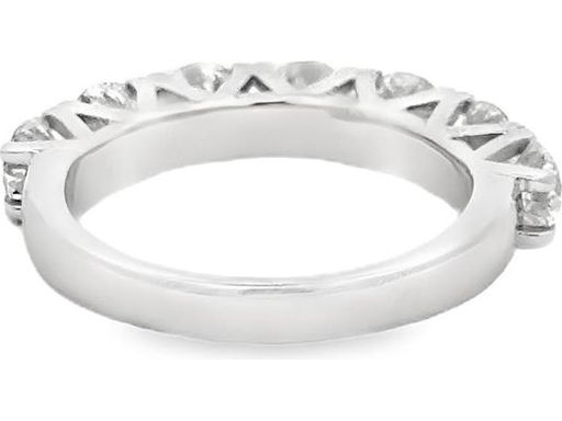 18K White Gold Half Eternity Band with Natural Round Diamonds