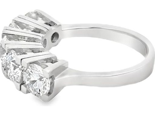 18K White Gold Five-Stone Ring with GIA-Certified Natural Round Diamonds