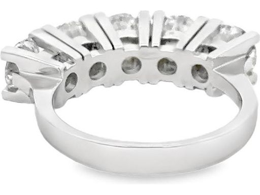 18K White Gold Five-Stone Ring with GIA-Certified Natural Round Diamonds