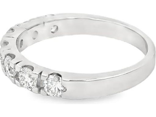 18K White Gold Half Eternity Band with Natural Round Diamonds