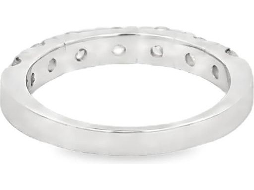 18K White Gold Half Eternity Band with Natural Round Diamonds
