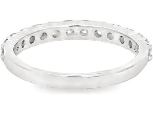18K White Gold Half Eternity Band with Natural Round Diamonds