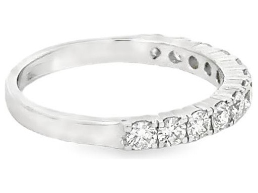 18K White Gold Half Eternity Band with Natural Round Diamonds