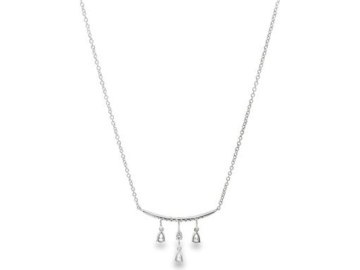 18K White Gold Necklace with Natural Pear-Shaped Diamond Drops