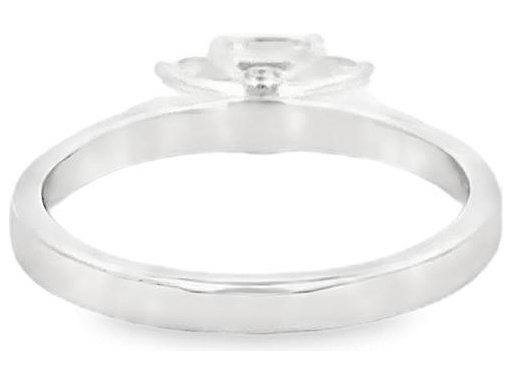 18K White Gold Three-Stone Ring with Natural Princess and Round Diamonds