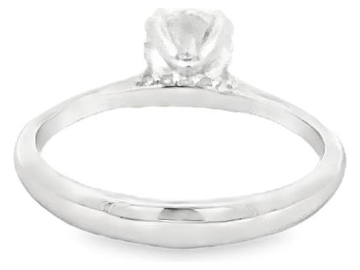 18K White Gold Solitaire Ring with GIA Certified Natural Round Diamond and Hidden Natural Diamonds