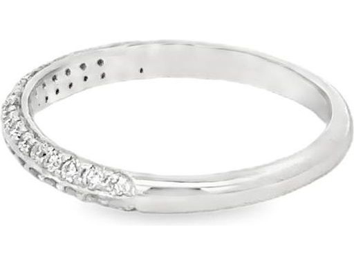 18K White Gold Half Eternity Ring with Natural Round Diamonds