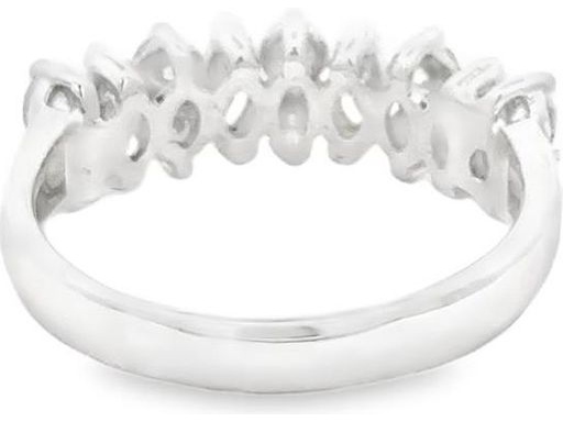 18K White Gold Fancy Ring with Natural Marquise and Round Diamonds