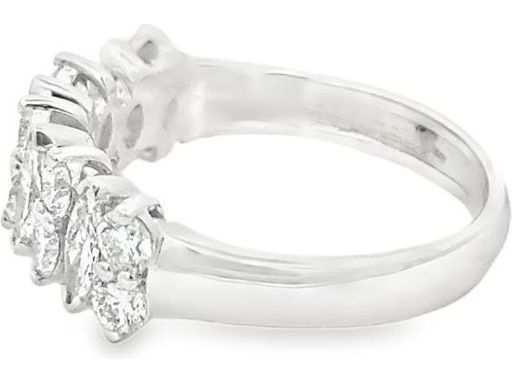18K White Gold Fancy Ring with Natural Marquise and Round Diamonds