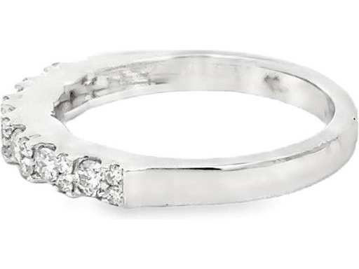 18K White Gold Half Eternity Ring with Bold Natural Round Diamonds