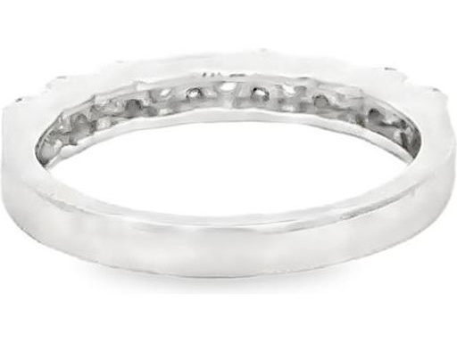18K White Gold Half Eternity Ring with Bold Natural Round Diamonds