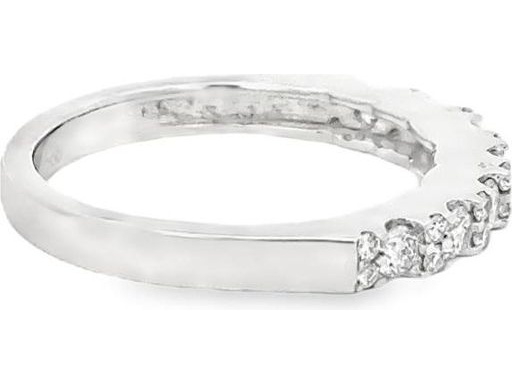 18K White Gold Half Eternity Ring with Bold Natural Round Diamonds