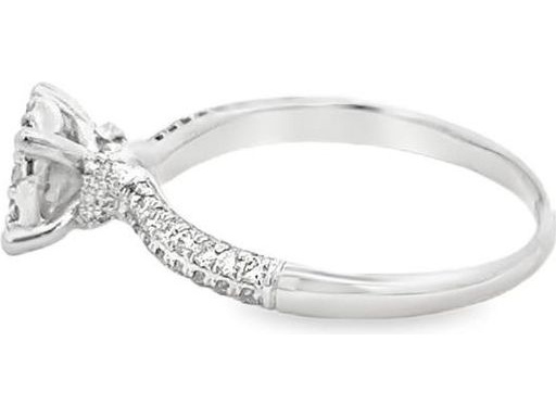 18K White Gold Double Band Cluster Ring with Natural Round Diamonds