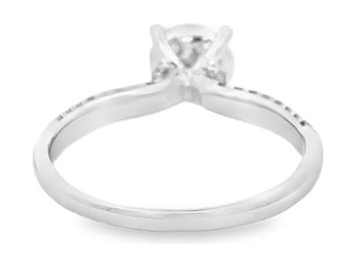 18K White Gold Double Band Cluster Ring with Natural Round Diamonds