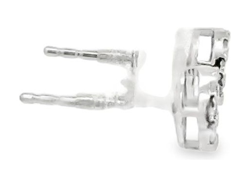 Platinum 900 Oval Stud Earrings with Natural Diamonds