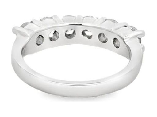 18K White Gold Half Eternity Ring with 6 Natural Round Diamonds