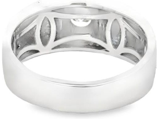 18K White Gold Men's Ring with GIA-Certified Natural Round Diamond