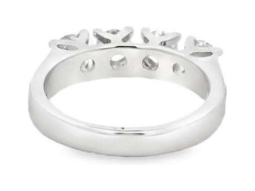 18K White Gold Four-Stone Ring with Natural Round Diamonds