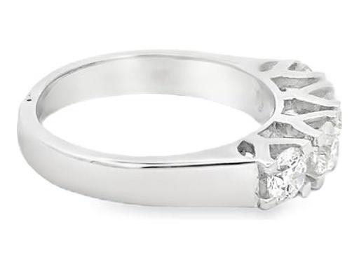 18K White Gold Four-Stone Ring with Natural Round Diamonds