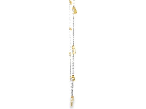 18K White Gold Chain Necklace with Mixed-Cut Natural Diamonds