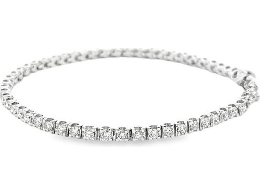 18K White Gold Tennis Bracelet with Natural Round Diamonds