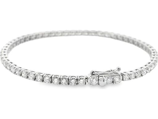 18K White Gold Fine Tennis Bracelet with Natural Round Diamonds