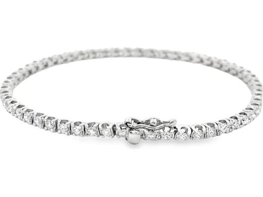 18K White Gold Tennis Bracelet with Natural Round Diamonds