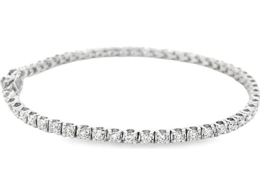 18K White Gold Tennis Bracelet with Natural Round Diamonds