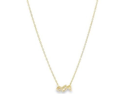 18K Yellow Gold Necklace with Trio of Natural Diamonds