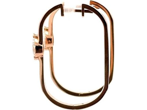 18K Rose Gold Hoop Earrings with Natural Pear-Shaped Diamonds