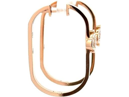 18K Rose Gold Hoop Earrings with Natural Pear-Shaped Diamonds
