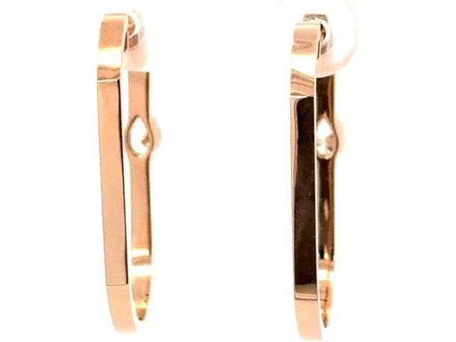 18K Rose Gold Hoop Earrings with Natural Pear-Shaped Diamonds