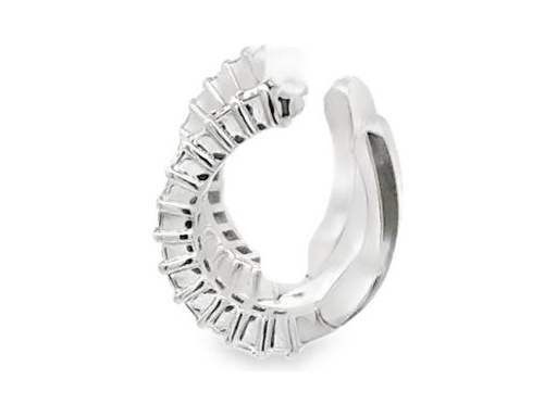 18K White Gold Ear Cuffs with Natural Baguette Diamonds