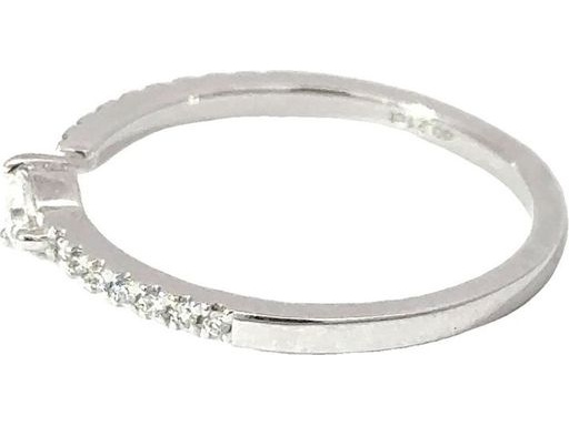 Platinum 900 Open Ring with Natural Heart-Cut and Round Diamonds