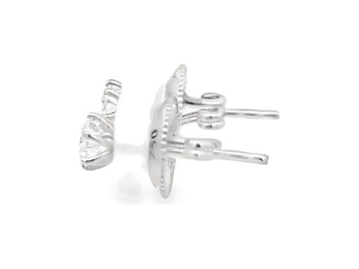 18K White Gold Stud Earrings with Natural Round Diamonds