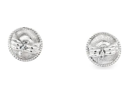 18K White Gold Stud Earrings with Natural Round Diamonds