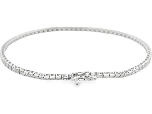 18K White Gold Tennis Bracelet with Natural Round Diamonds