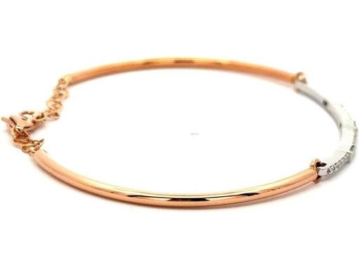 18K Rose and White Gold Bracelet with Natural Baguette and Round Diamonds