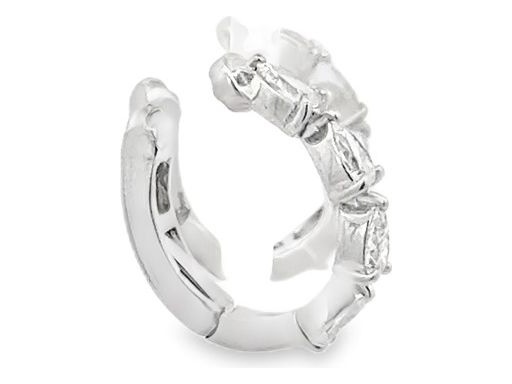 18K White Gold Hinged Hoop Earrings with Natural Pear-Shaped Diamonds