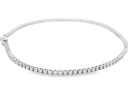 18K White Gold Delicate Tennis Bracelet with Natural Round Diamonds