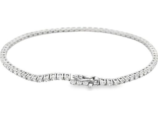 18K White Gold Classic Tennis Bracelet with Natural Round Diamonds