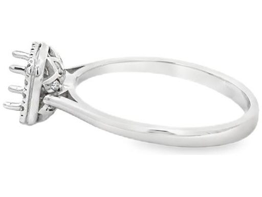 18K White Gold Halo Ring Setting with Natural Round Diamonds – Center Stone Customizable