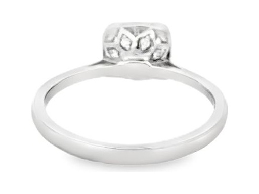 18K White Gold Halo Ring Setting with Natural Round Diamonds – Center Stone Customizable