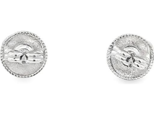 18K White Gold Stud Earrings with Natural Round Diamonds