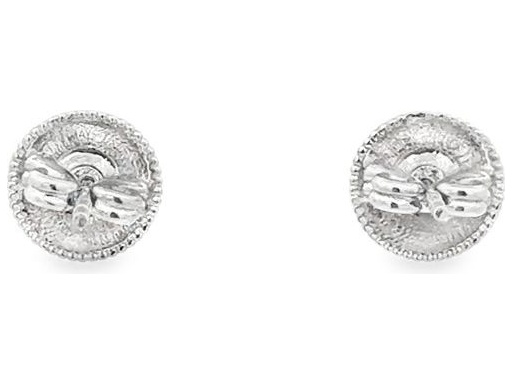 18K White Gold Stud Earrings with Natural Round Diamonds