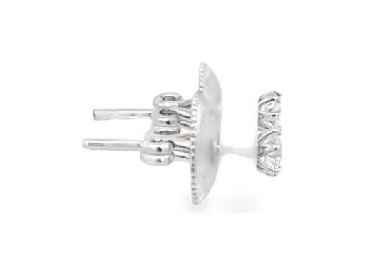 18K White Gold Stud Earrings with Natural Round Diamonds