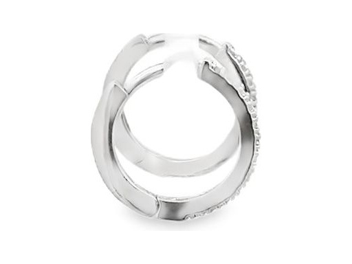 18K White Gold Pavé Hoop Earrings with Natural Round Diamonds
