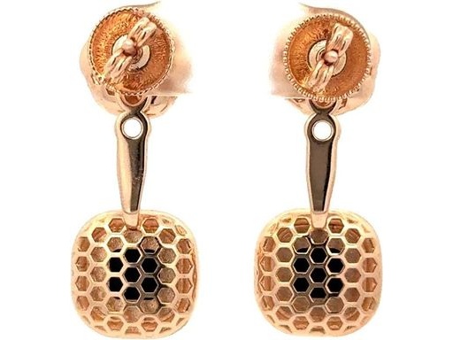 18K Rose Gold Convertible Earrings with Natural Diamonds and Black Onyx Drops