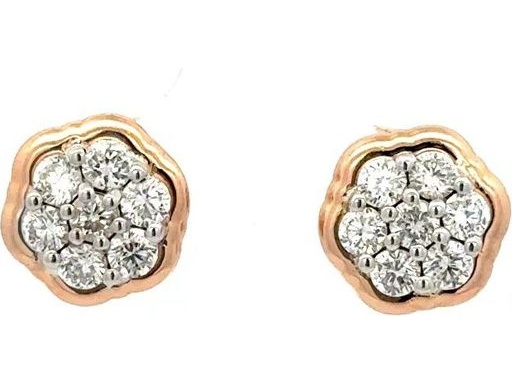 18K Rose Gold Convertible Earrings with Natural Diamonds and Black Onyx Drops